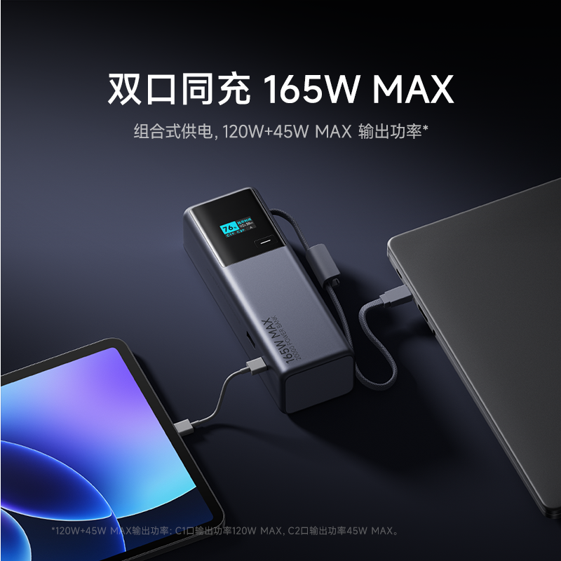小米充电宝20000 165W大功率双口组合超快充单口120W充电宝3C认证 164.26元 - 86线报