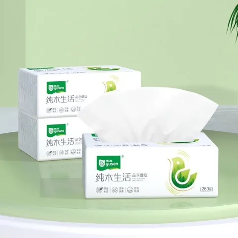 雨森 纯木生活抽纸面巾纸5层 260张*3包 券后1.47元 图片 2