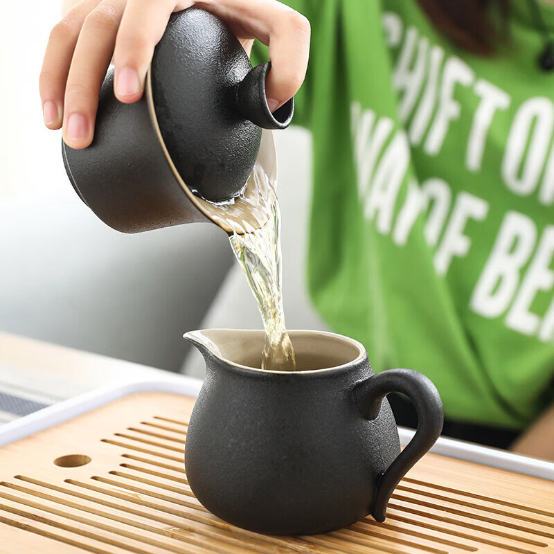 京喜黑陶禅意三才盖碗陶瓷单个功夫茶具茶碗茶杯家用办公室普洱泡茶器黑陶茶杯一个装 0.8元 - 86线报