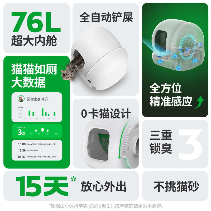 小佩智能自动猫砂盆全自动猫厕所MAX2开放式一键换砂(支持鸿蒙智联) 648.6元 - 86线报