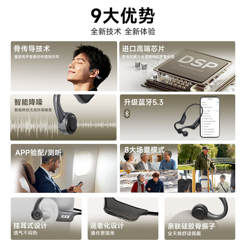杰声骨传导助听器老年人中重度耳聋耳背骨导式助听器MJK-C6 713.19元 - 86线报