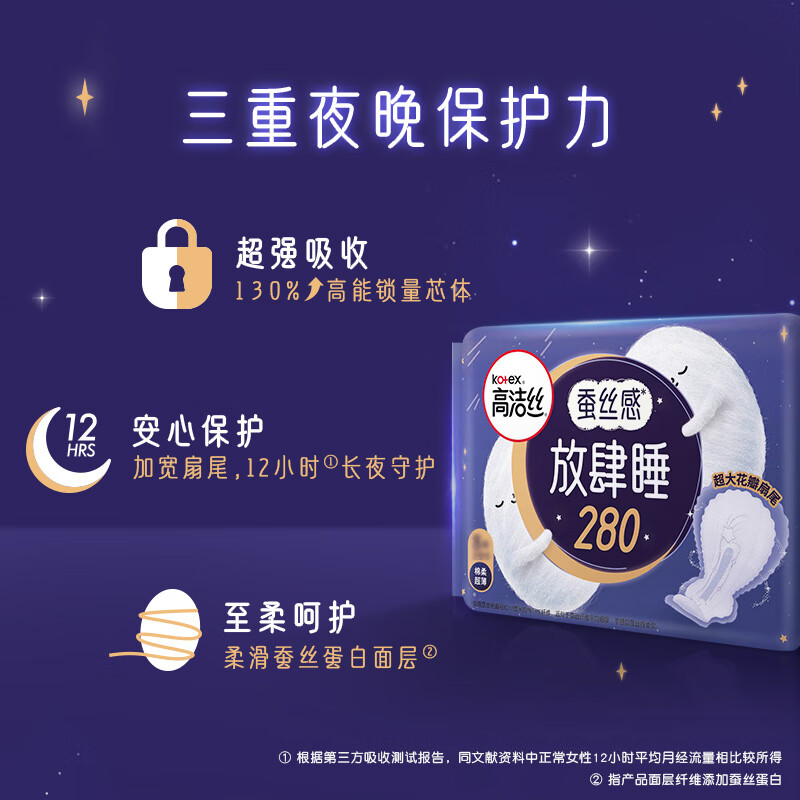 高洁丝超长夜用卫生巾280mm*48片 21.9元 - 86线报