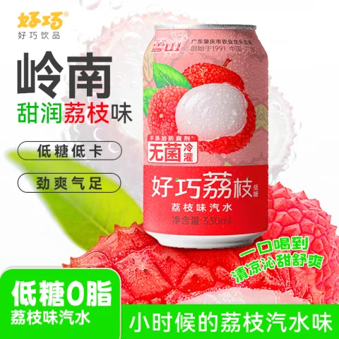 好巧 雪山荔枝味果味汽水 330ml*6罐 13.5元 图片 2