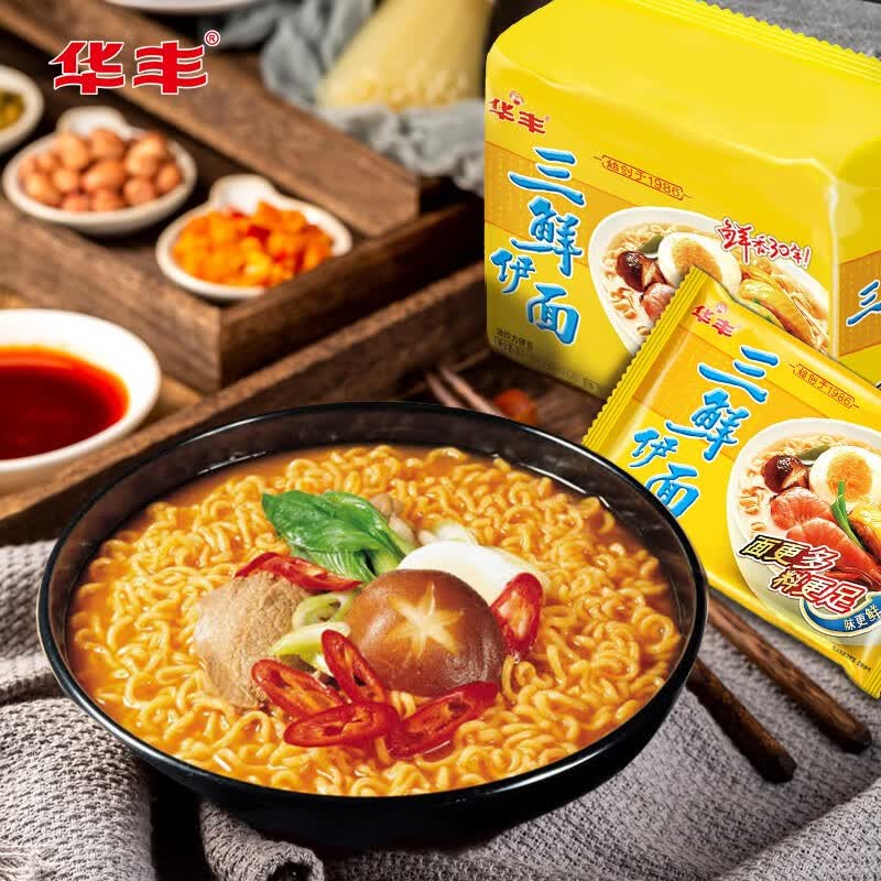 华丰三鲜伊面方便面原味整箱24袋*86g 26.26元 - 86线报