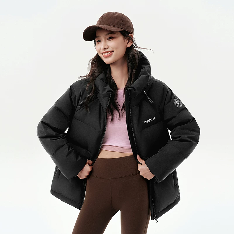 波司登25冬女款时尚面包服外套百搭保暖短款连帽羽绒服简约 499.2元 - 86线报