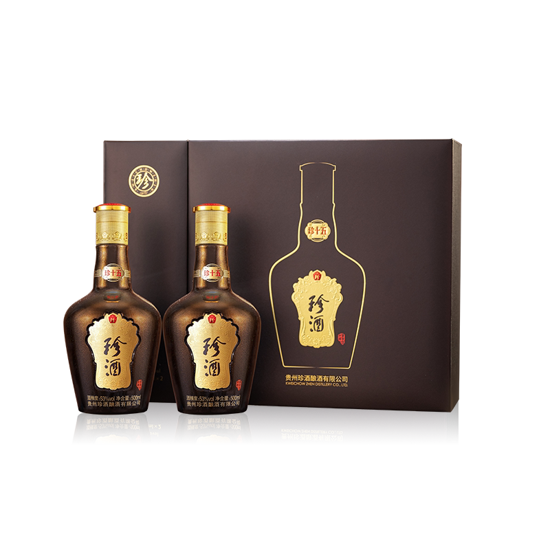 珍酒贵州珍酒珍十五珍藏53度纯粮酱香型送礼白酒500ml*2瓶 510元 - 86线报