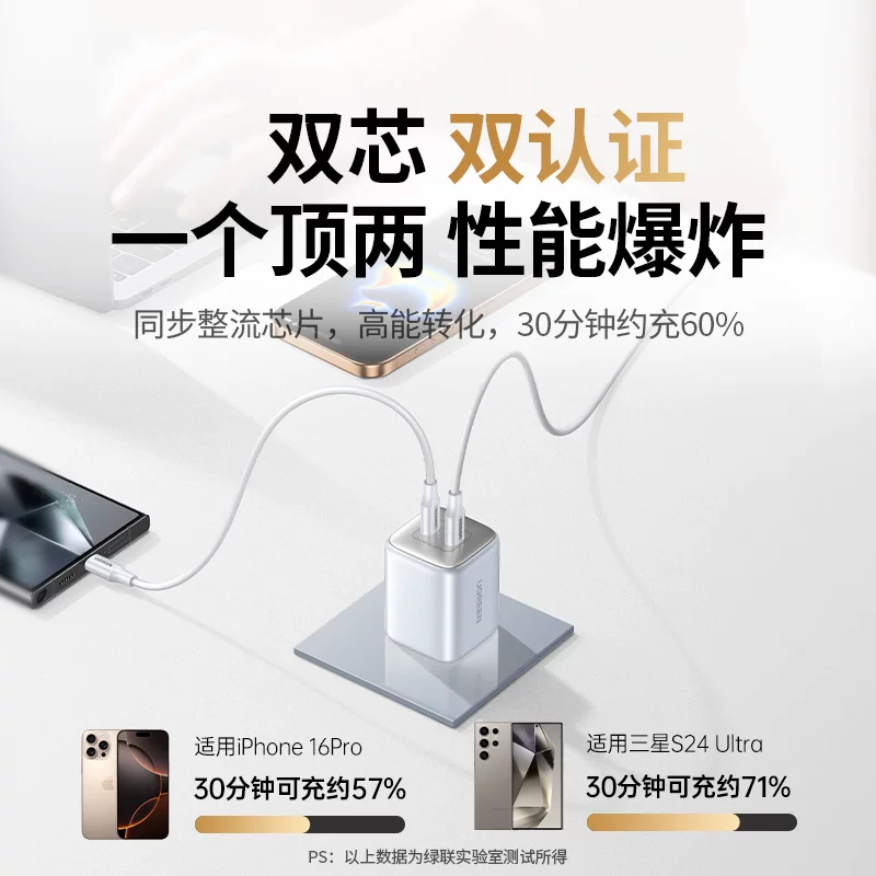 绿联45W双C口充电器 59元 - 86线报