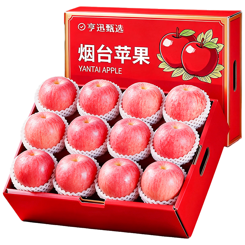亨迅烟台苹果栖霞红富士脆甜一级5斤装单果74-80mm 14.79元 - 86线报