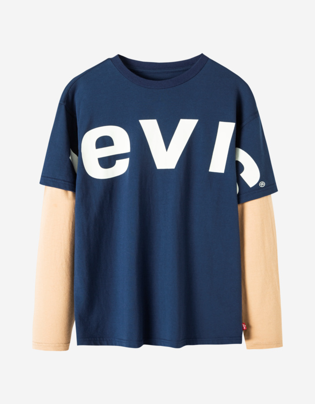 Levi's春秋款男童长袖T恤儿童假2件撞色打底衫 78元 - 86线报