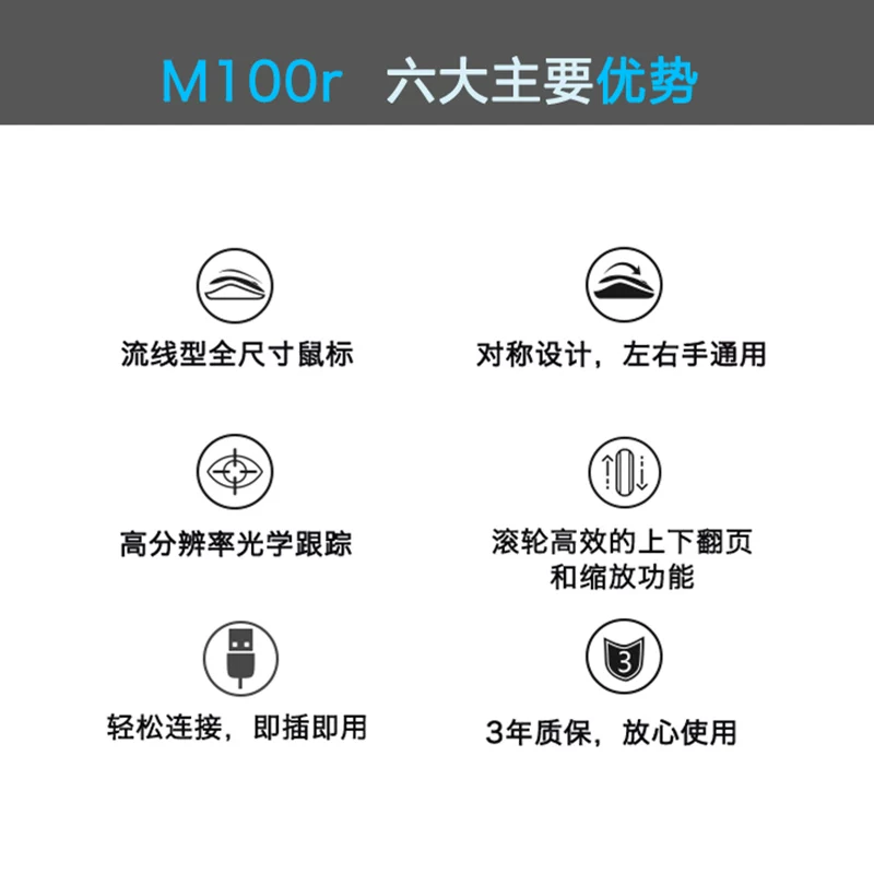 罗技M91PM100r有线鼠标办公商务M90升级款电脑台式笔记本家用us 29元 - 清风线报