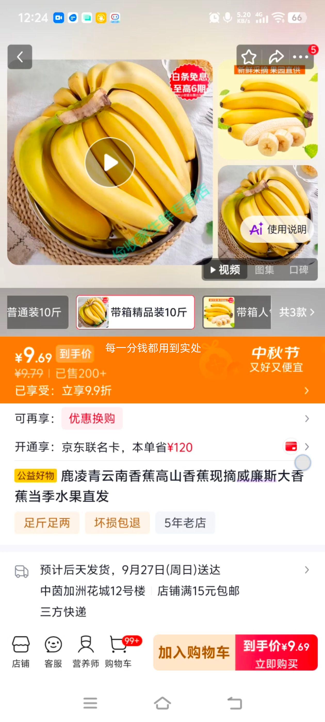 鹿凌青云南高山香蕉10斤精品带箱威廉斯大香蕉水果 9.69元 - 86线报