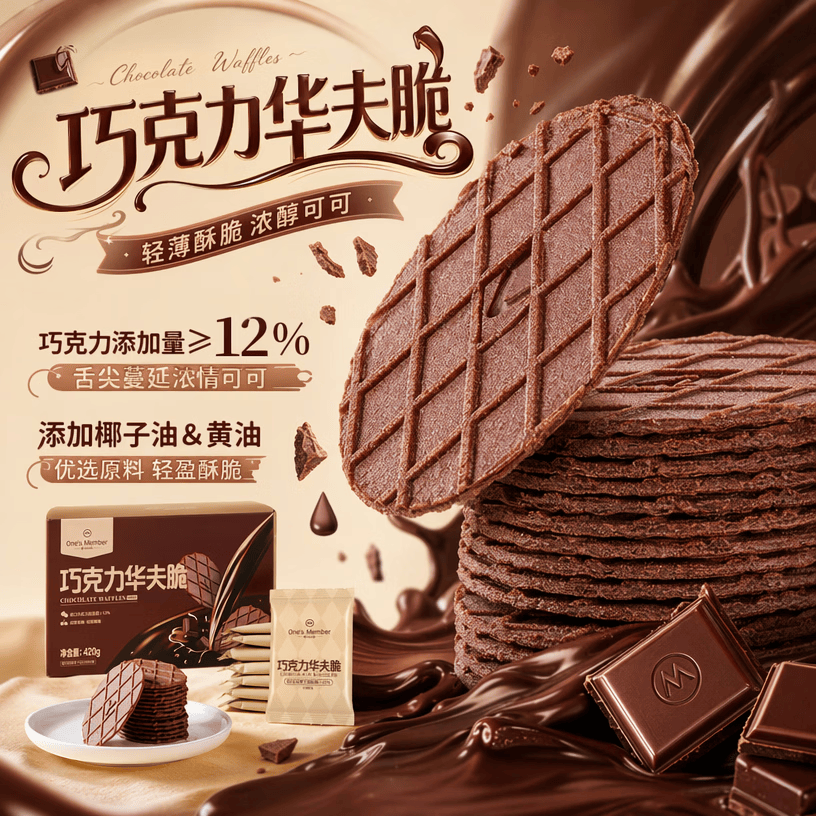 1号会员店巧克力华夫脆420g 19.9元 - 86线报