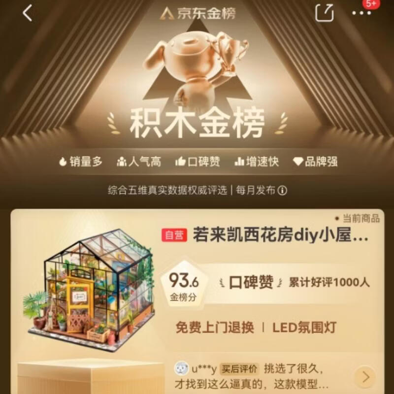 若来diy小屋凯西花房立体拼图成人积木模型 94.77元 - 线报酷 若来diy小屋凯西花房立体拼图成人积木模型 94.77元 - 线报酷