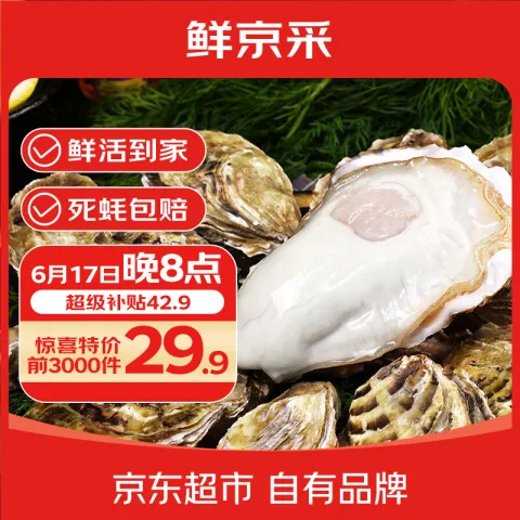 鲜京采 生蚝净重5斤 5XL 9-12只左右 源头直发 露营烧烤 29.9元 图片 1