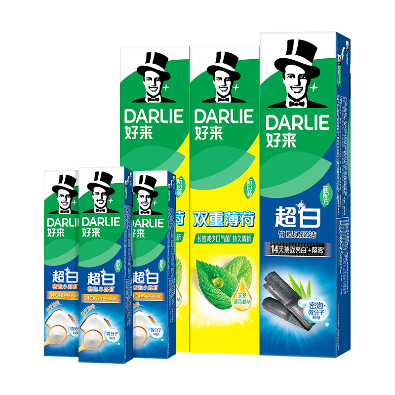 DARLIE黑人超白竹炭+小青瓜+双重薄荷牙膏6支共430g 17.9元 - 86线报 DARLIE黑人超白竹炭+小青瓜+双重薄荷牙膏6支共430g 17.9元 - 86线报