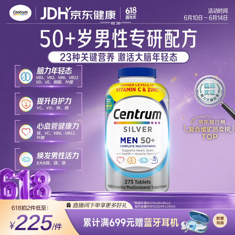 善存中老年男性复合维生素275粒 132元 - 86线报