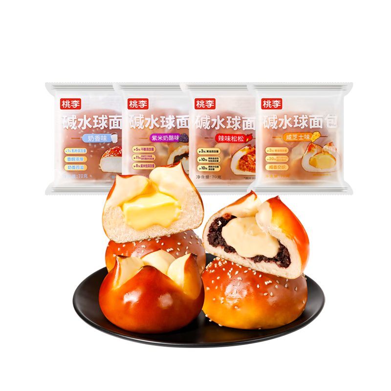 桃李碱水球面包混合味560g/8袋 10.9元 - 86线报