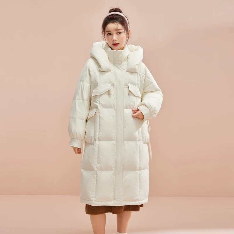 雪中飞2025冬女士中长款羽绒服连帽加厚保暖韩版廓形 154.28元 - 86线报
