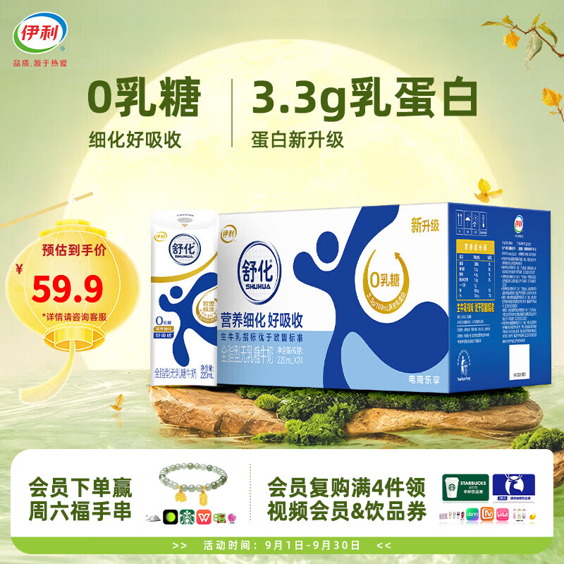 伊利舒化全脂无乳糖牛奶220ml*24盒 43.8元 - 折送网 伊利舒化全脂无乳糖牛奶220ml*24盒 43.8元 - 折送网