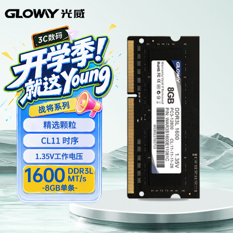光威战将系列DDR3L 1600MHz笔记本内存普条黑色8GB 118元 - 折送网 光威战将系列DDR3L 1600MHz笔记本内存普条黑色8GB 118元 - 折送网