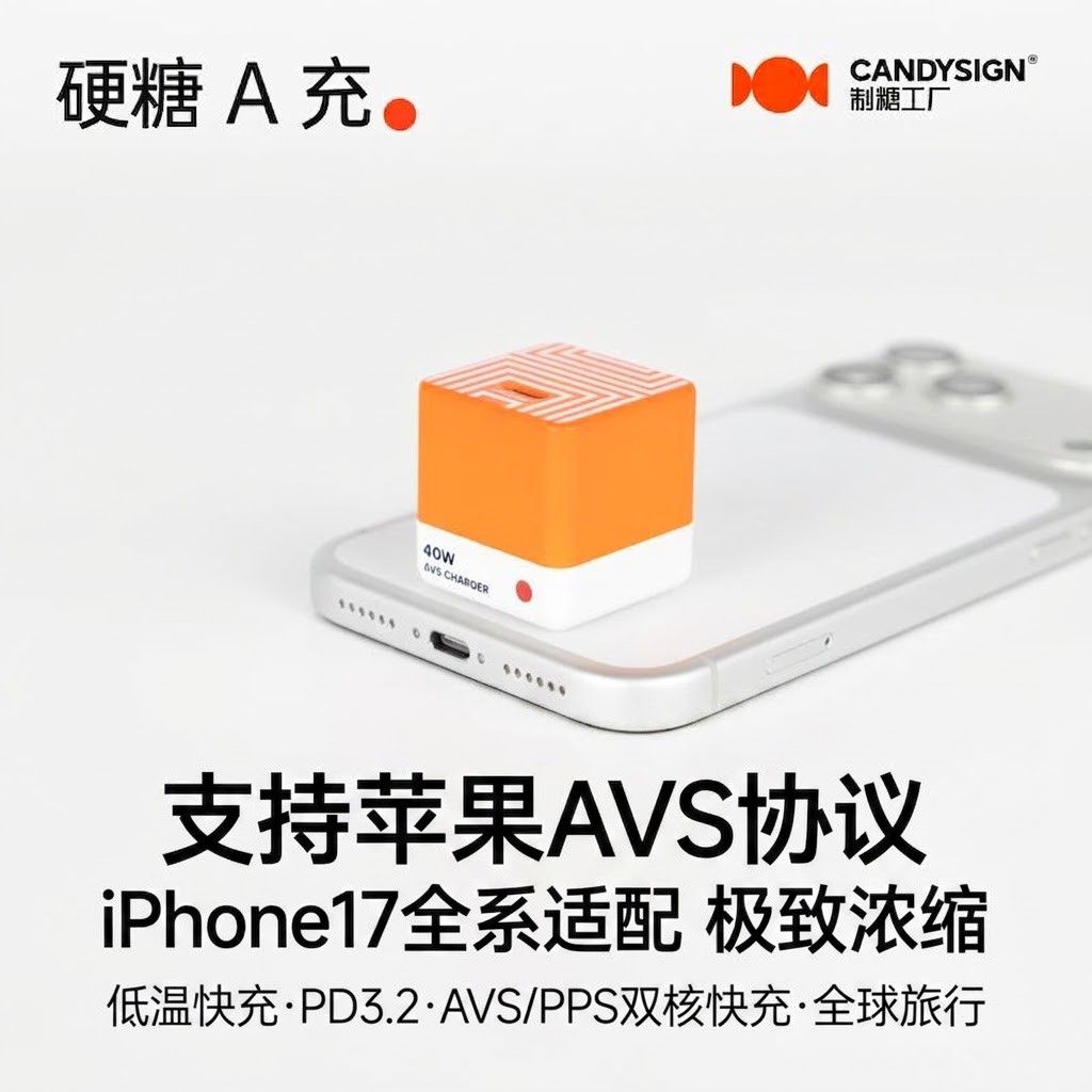 制糖工厂硬糖40W快充充电器AVS适配苹果iPhone快充低温安卓PPS 49.77元 - 线报酷
