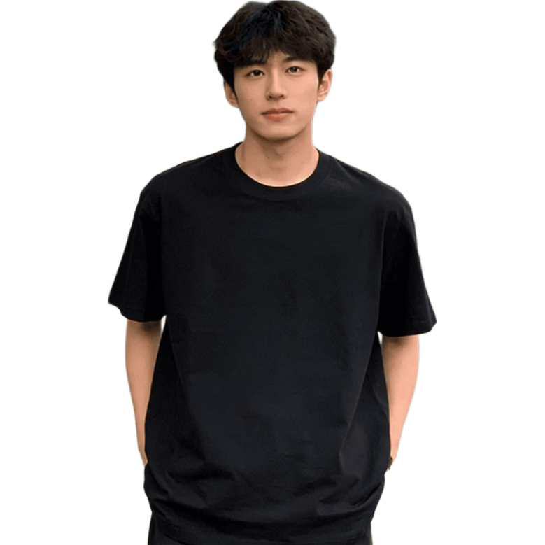 200克高紧赛纯棉三本针圆领宽松落肩短袖T恤T600-黑色2XL 7.89元 - 86线报