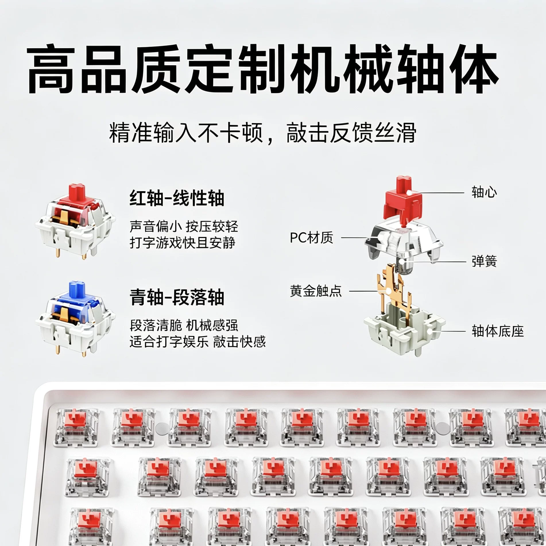 KEMOVE T63红/青轴 三模便携机械键盘 616g 钢锭 全键无冲 74.08元 - 86线报