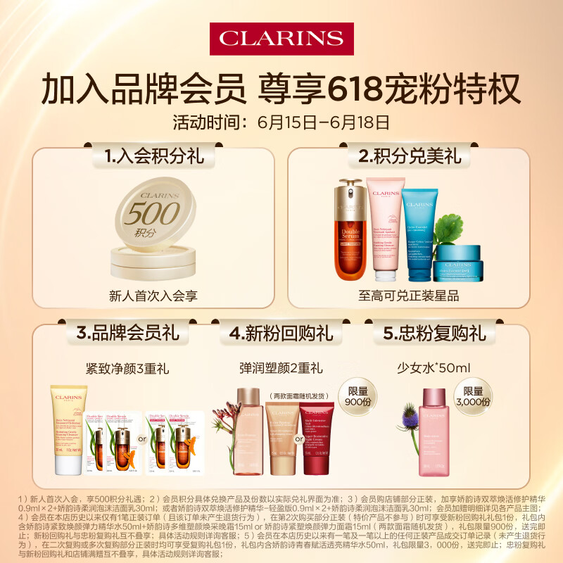娇韵诗黄金双萃精华50ml+双萃30ml+弹簧霜15ml+洁面30ml 788.1元 - 86线报