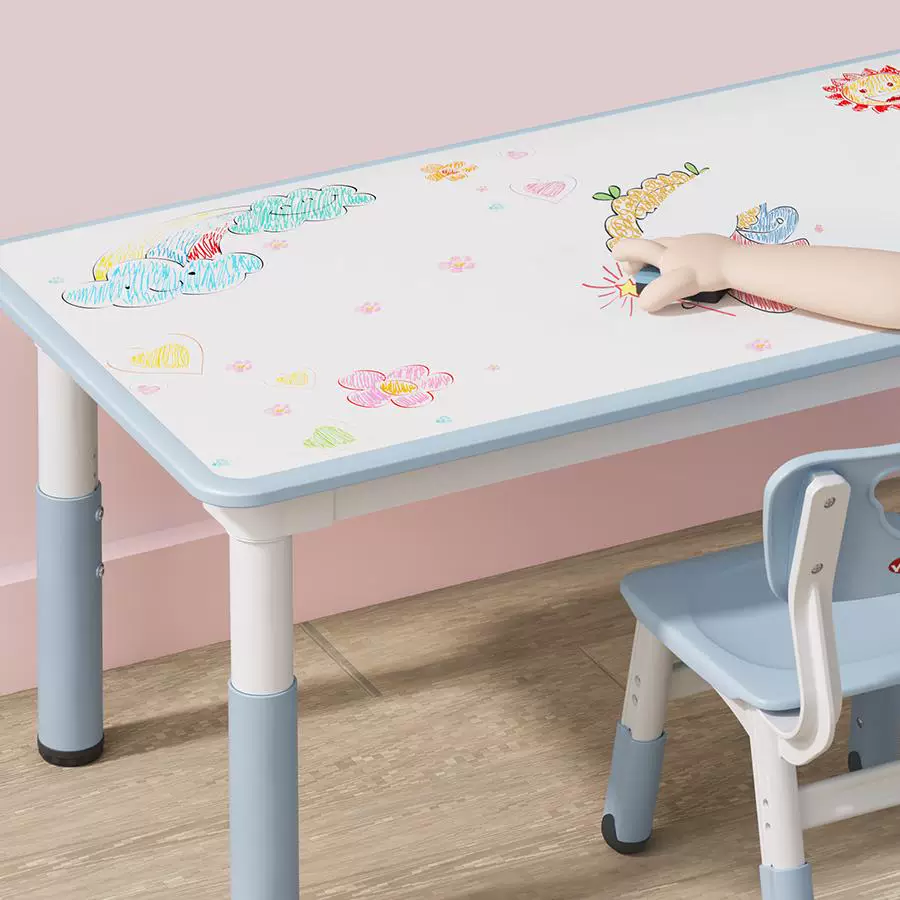 育才儿童桌椅花生桌可涂鸦幼儿园学习画画桌宝宝玩具游戏升降桌子 240.55元 - 86线报