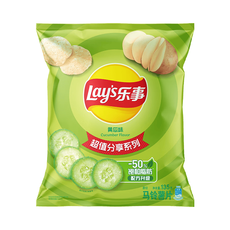 乐事马铃薯片黄瓜味135g 需买5件 7.98元 - 86线报