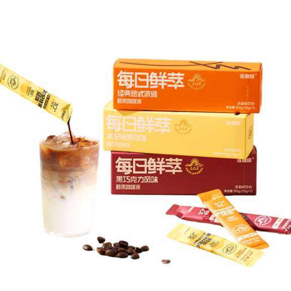 连咖啡每日鲜萃特浓咖啡液15g*7条拍2件 12.8元 - 86线报
