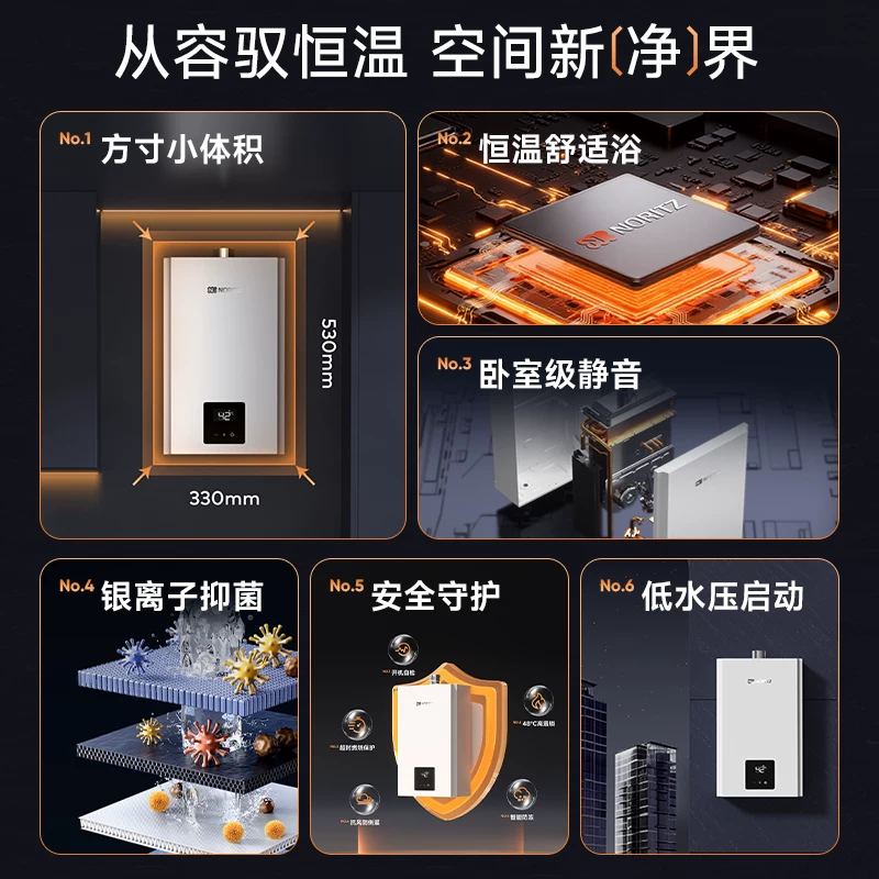 NORITZ小自在Pro JSQ25-EX31燃气热水器13L 2583元 - 线报酷