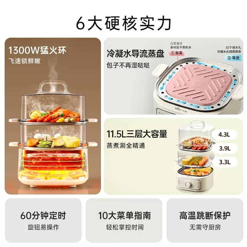 小熊多功能电蒸锅11.5L 109.04元 - 86线报
