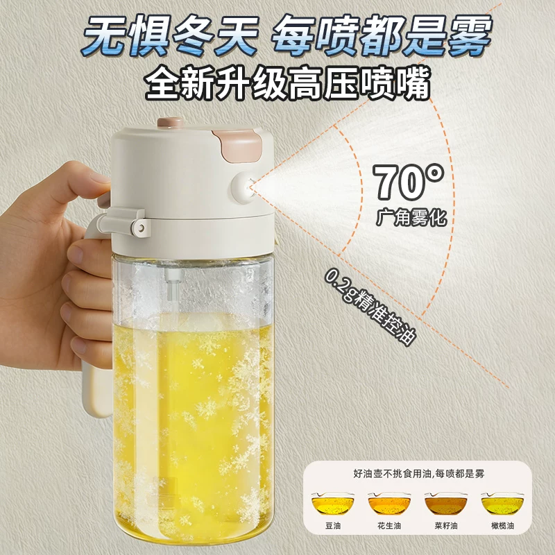 彩界喷倒两用玻璃油壶500ml家用厨房调料瓶 11.9元 - 86线报