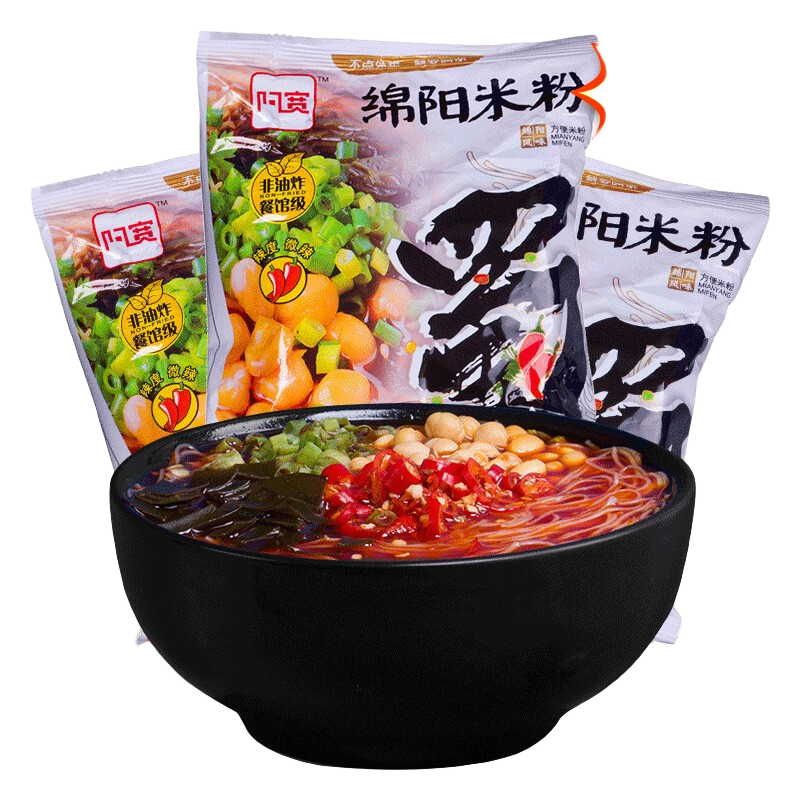 阿宽绵阳米粉冲泡即食方便粉丝3袋装 3.9元 - 线报酷