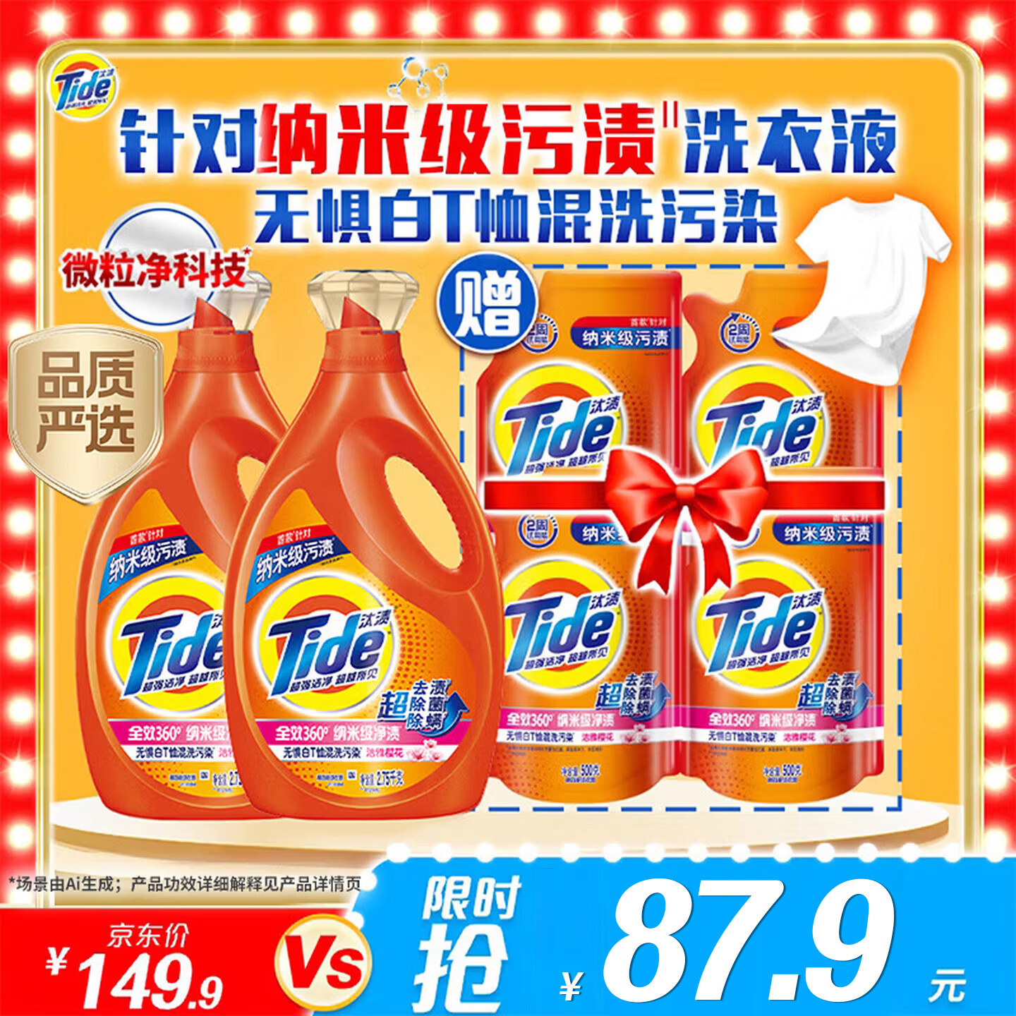汰渍去渍洗衣液淡雅樱花15斤装(2.75kg×2瓶+500g×4袋) 83.51元 - 86线报 汰渍去渍洗衣液淡雅樱花15斤装(2.75kg×2瓶+500g×4袋) 83.51元 - 86线报