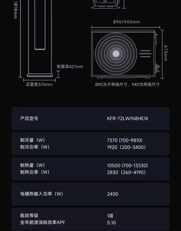 华凌神机二代3匹空调柜机KFR-72LW/N8HE1Ⅱ 3399.15元 - 线报酷