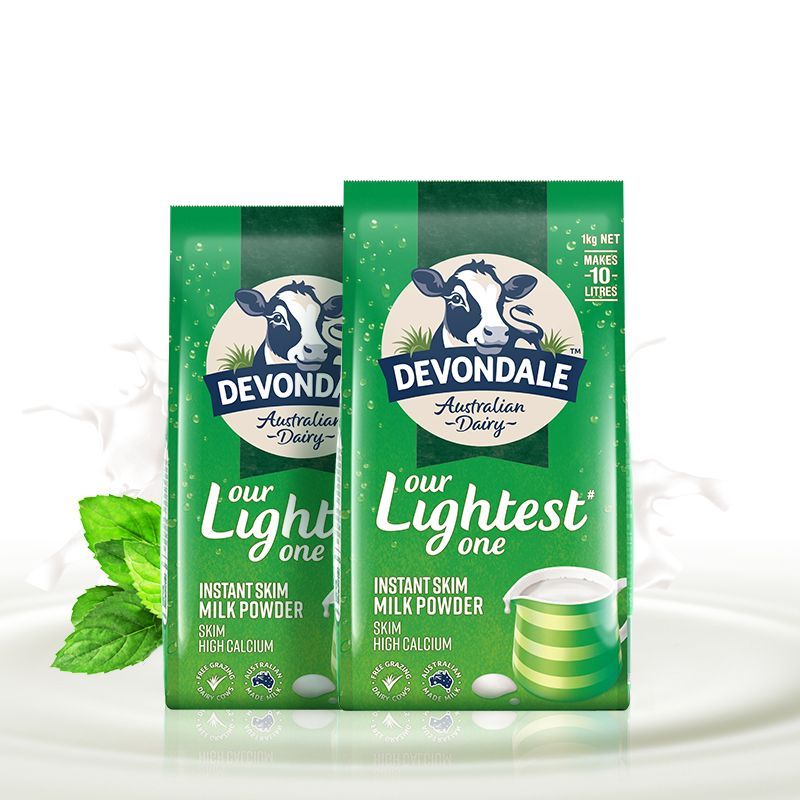 德运脱脂乳粉1kg*2袋成人奶粉 79.92元 - 美泡泡