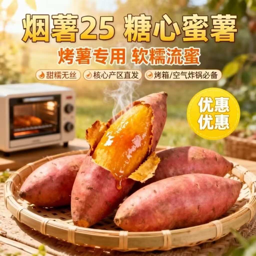 京喜正宗烟薯25号1斤带箱中大果单果150g-500g 0.98元 - 线报酷