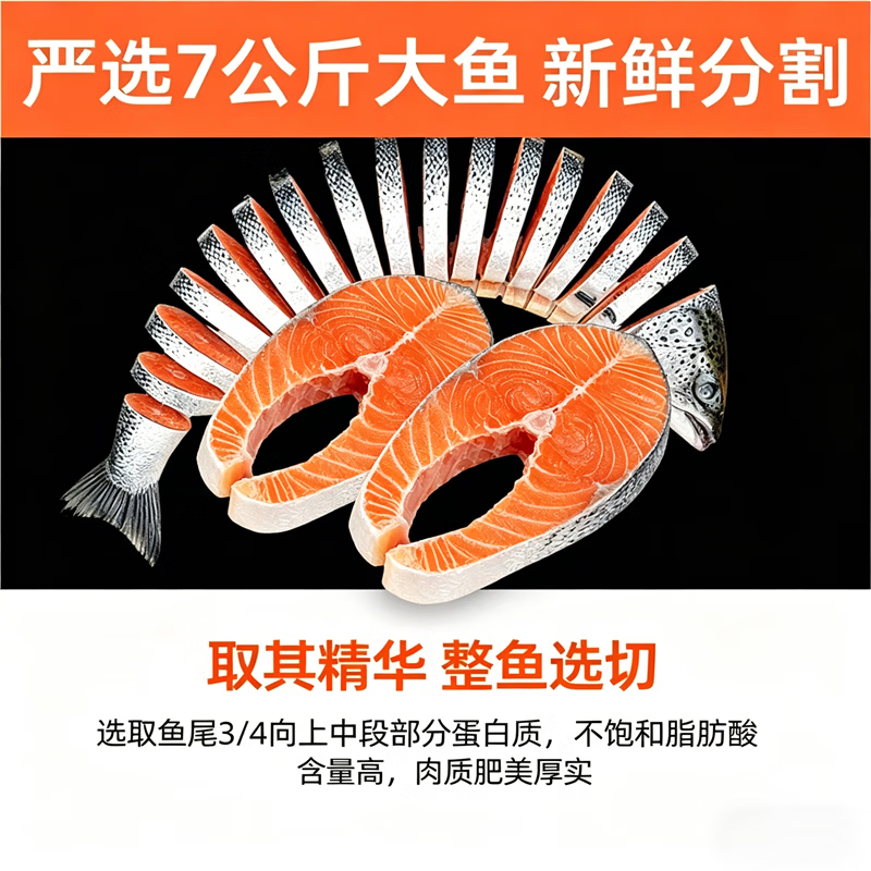 百库冰岛轮切三文鱼排500g*2包 大西洋鲑鱼生鲜 69.8元 - 86线报