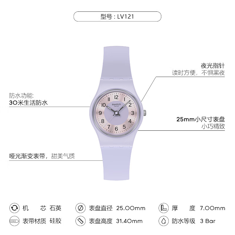 swatch女士石英表 501.6元 - 清风线报