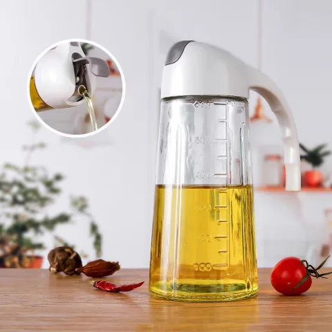 户外野餐自动开合油壶 630ml 玻璃油罐 防漏防潮 3.7元 图片 1