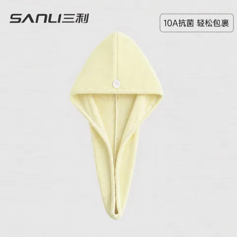 SANLI 10A抗菌干发帽 奶黄色 6.4元（需买2件，需用券） 图片 1