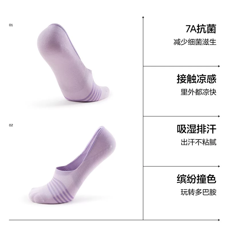 蕉内银皮500E女士船袜隐形不掉跟防滑防臭浅口单鞋袜子 58.6元 - 86线报