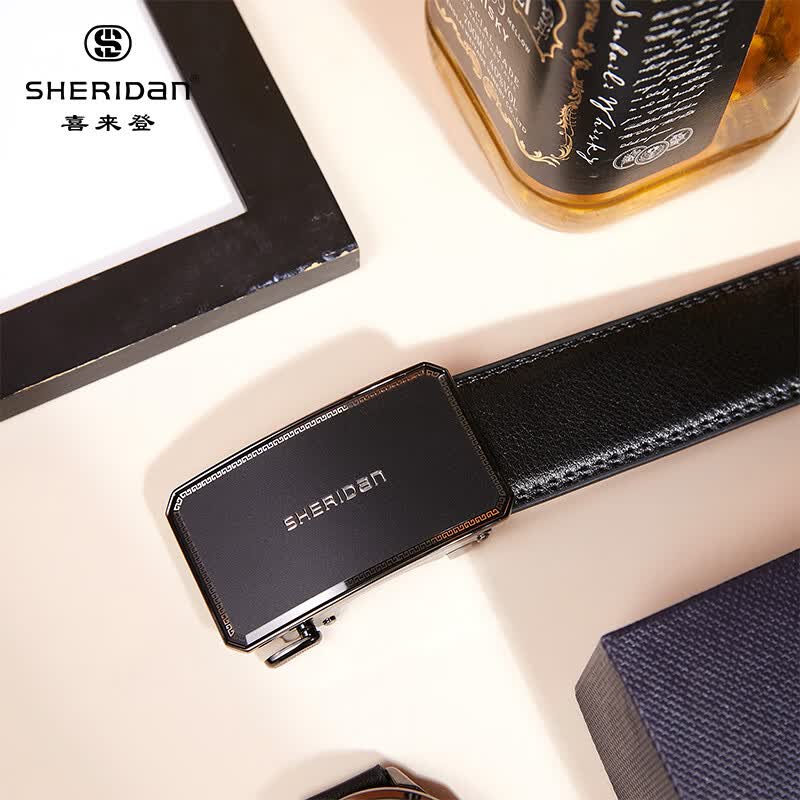 SHERIDAN新款男士牛皮自动扣腰带礼盒装 49元 - 86线报