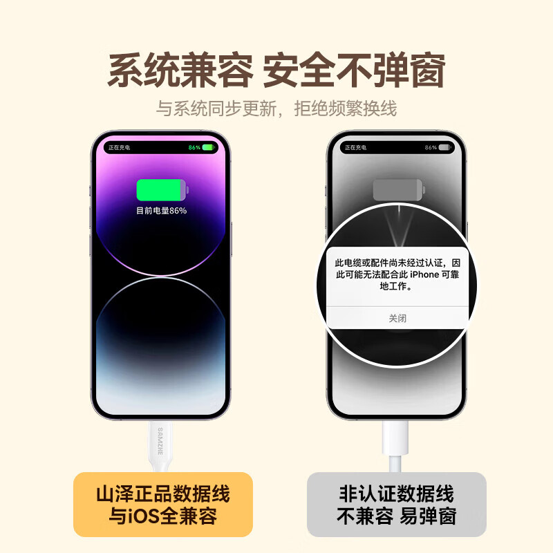 山泽苹果数据线Type-C转Lightning手机充电线PD30W快充1米 12元 - 86线报