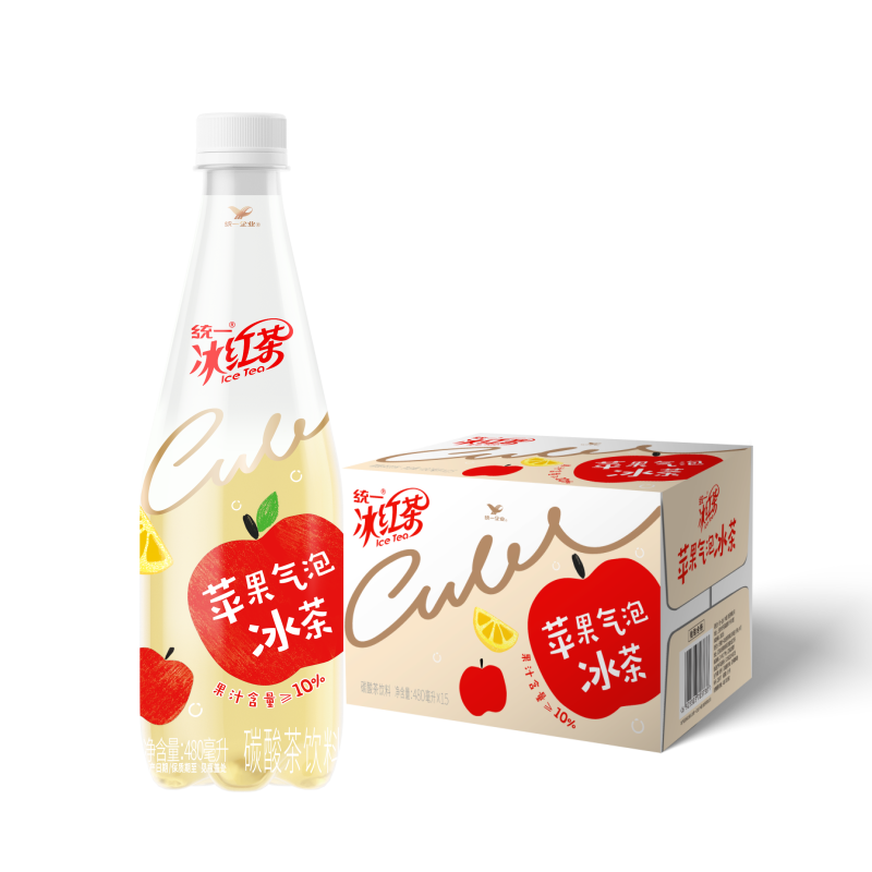 统一冰红茶苹果气泡冰茶480ml×15瓶×3件 90.99元 - 86线报