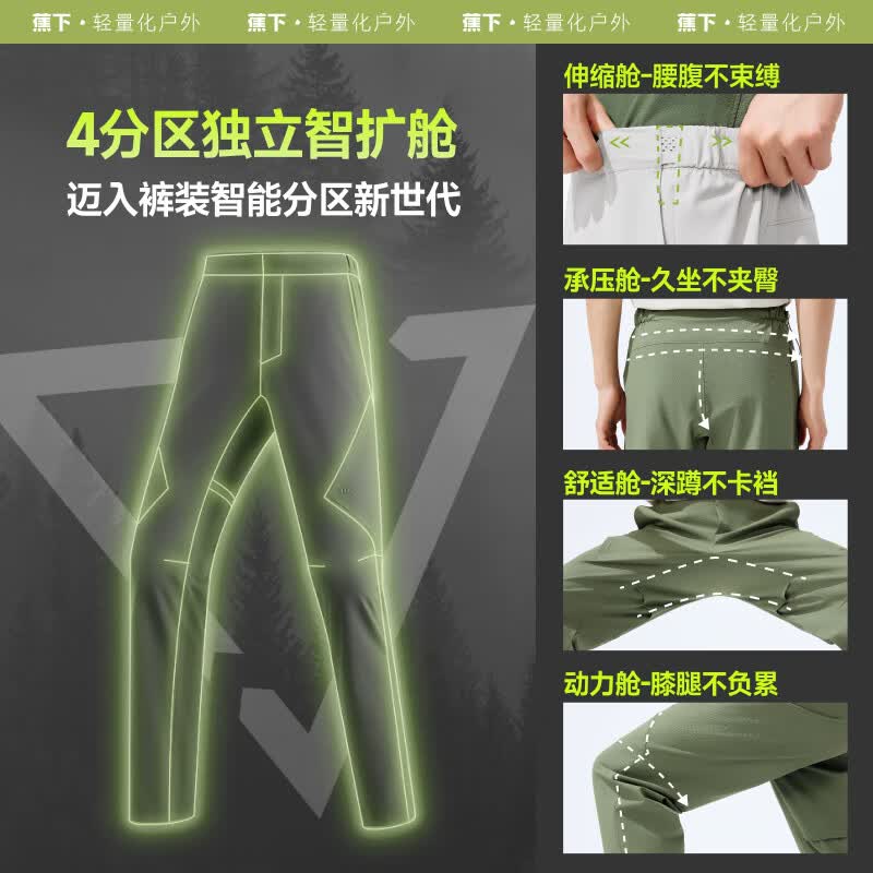 蕉下EL594高弹透气浅炭灰XL男士休闲裤 149元 - 86线报