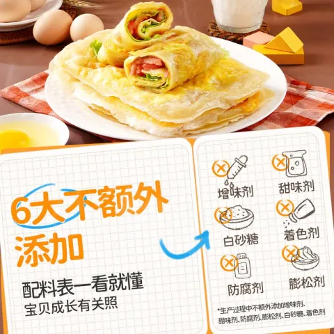 今日必买：大希地 黄油鸡蛋灌饼皮 1800g 20片 0反式脂肪酸 儿童早餐 冷冻速食 17.52元（需买4件，需用券） 图片 2