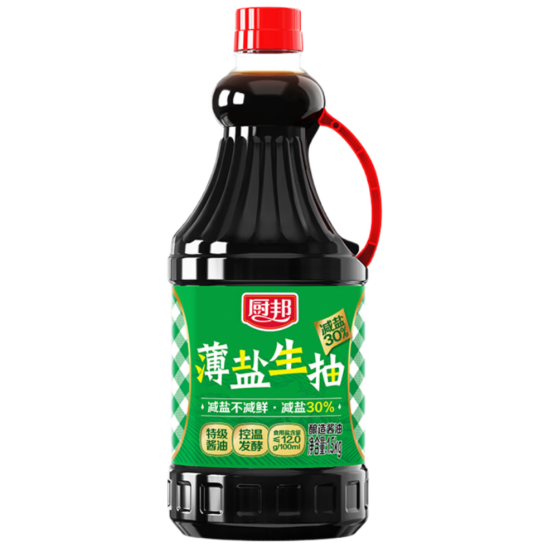 厨邦薄盐生抽酱油1.5kg黄豆特级酿造酱油减盐30% 7.9元 - 86线报 厨邦薄盐生抽酱油1.5kg黄豆特级酿造酱油减盐30% 7.9元 - 86线报